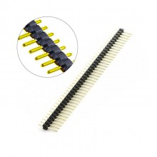 PT9102 Gold Plated Circular Hole 2.54mm Pitch Single Row Straight Pins SIL Male Socket Pin Header For Arduino 1x40P