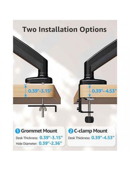 Pastall Mounting racks for computer hardware, Single Monitor Desk Mount, Adjustable Gas Spring Monitor Arm  Computer, Black