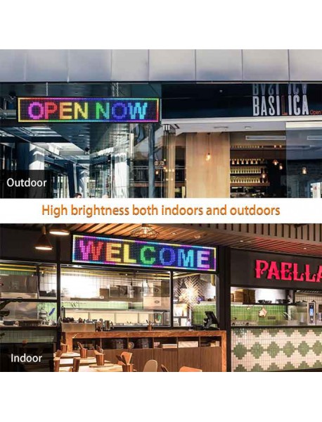 Pastall Light emitting diode (LED) displays, Outdoor Full Color 40 x 18 Inches Led Sign WiFi Programmable with High Resolution Scrolling Texts, Colorful Images and Videos - USB Connection Available