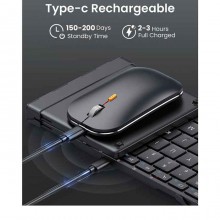 Pastall  Computer peripherals Foldable Keyboard and Mouse, 2.4G+Dual Bluetooth Portable Mouse Keyboard for Laptop iPads Tablets - Black