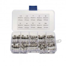 PT91038 100Pcs 5x20mm 0.2A-20A Quick Blow Glass Tube Fuse Assorted Kit Fast-blow Glass Fuses