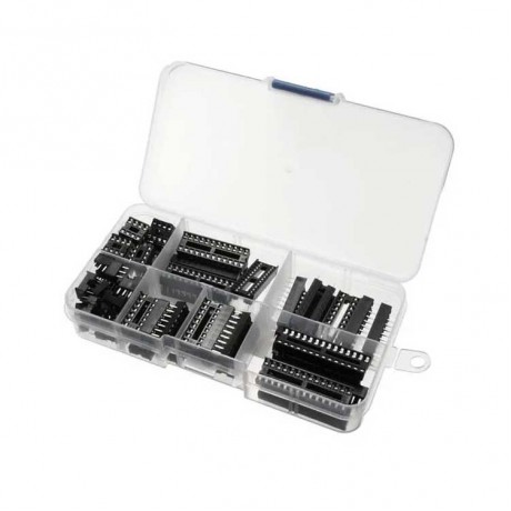 PT91043 66pcs DIP IC Sockets Adaptor Solder Type Socket Kit 6/8/14/16/18/20/24/28 Pins