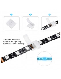 PT91068  4-Pin RGB LED Light Strip Connectors for 10mm SMD 5050 Multicolor LED Strip