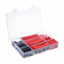 PT9056 270pcs Assorted Kits Polyolefin Heat Shrink Tubing Tube Cable Insulated Sleeves Wrap Wire Set 6 Size Red/Black