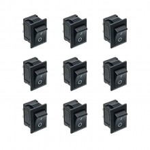 PT9052 Black Push Button Mini Switch 6A-10A 110V 250V KCD1-101 2Pin Snap-in On/Off Rocker Switch 100pcs