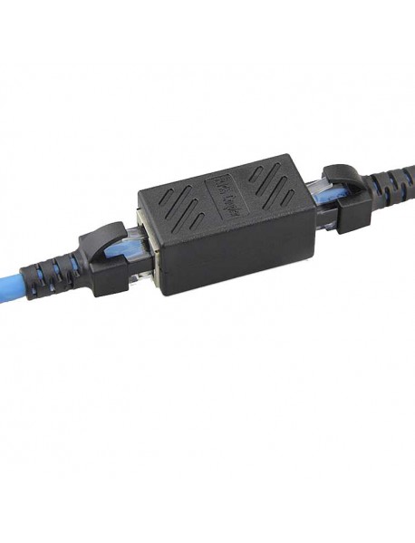 PT91008 RJ45 Coupler 1 Pack Ethernet Cable Extender Adapter in-line Coupler for Cat7 Cat6 Cat5e Female to Female (Black)