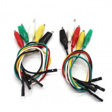 PT5201A Colorful Alligator Clip to DuPont Wire Connection Cable Male/Female Connector Model Test Hook Line for DIY Toys(10pcs)