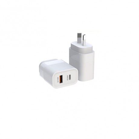 PT91079 Dual-Port Fast Charger, USB Type-A/Type-C Wall Charger,US,UK,EU,AU all support( CE FCC SAA T-Tick certificated)
