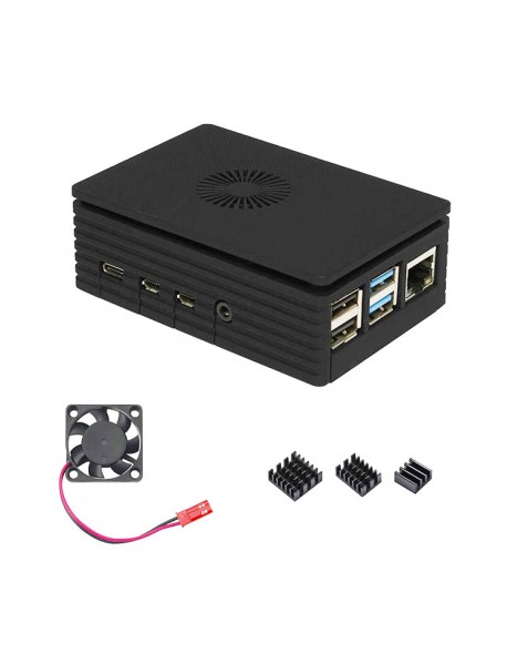 PT21010 Raspberry Pi 4 ABS Case with Cooling Fan and Heat Sink (White or Black)