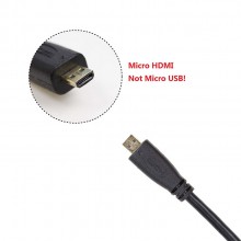 PTR2006 Micro HDMI to HDMI Cable for Raspberry Pi 4 B, 6 Inch Micro-HDMI Male to HDMI Female Adapter Cable 15cm