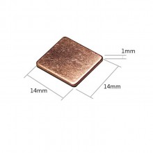 PT22007  14mm x 14mm x 1mm copper heat sink with Conductive Adhesive Tape