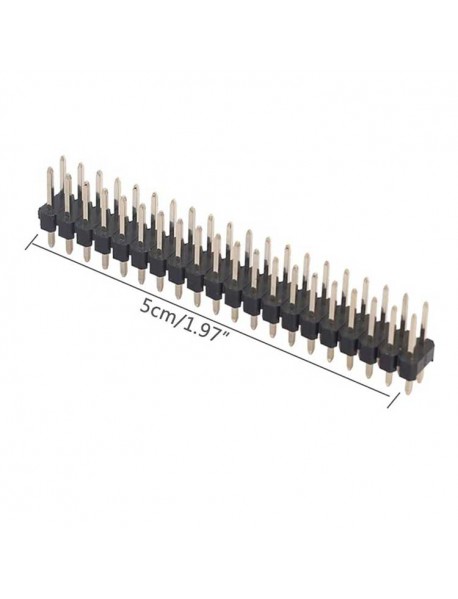 PT22019 10 Pieces Copper Break-Away 0.1 2x20-pin Strip Dual Male Header for Raspberry Pi Zero GPIO