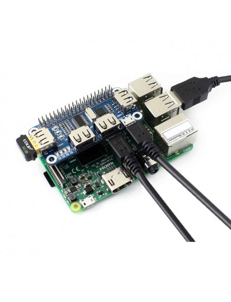 PT22023 4-Port Raspberry Pi USB HUB HAT for Raspberry Pi 4B/3B+/3B/2B/B+/A+/Zero/Zero W