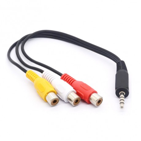 PT22024 3.5mm TRRS Male to 3RCA Male Cable, Male to 3RCA Female Cable Nickel Plated