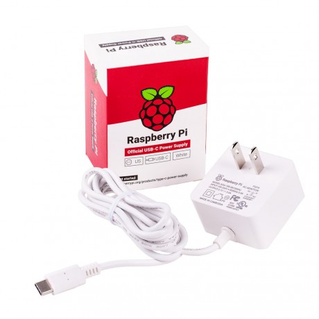 PT22033P Raspberry Pi Official USB-C Power Supply US/EU/UK (White)