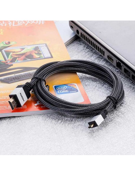 PT22018 Micro HDMI to HDMI Cable Adapter Supports 4K@60Hz,3D Ethernet Audio Return Compatible for Raspberry Pi 4/GoPro/Camera