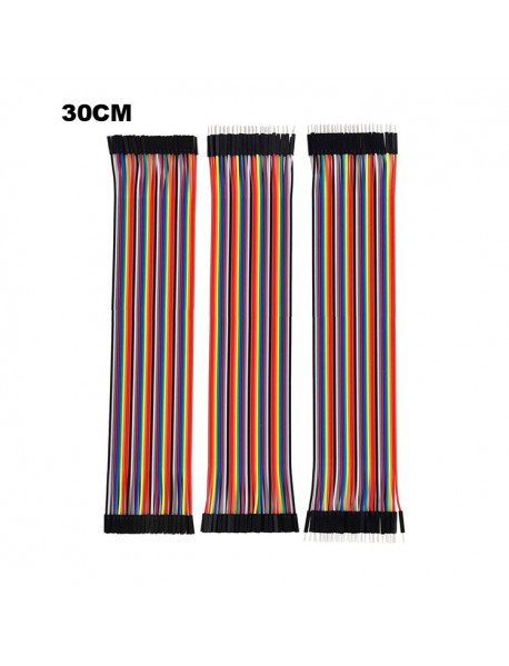 PTD7001 10/20/30CM 40pin Male to Female/ 40pin Male to Male/ 40pin Female to Female, Multicolored Dupont Cable for Arduino Breadboard