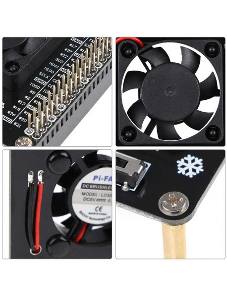 PT22016 Raspberry Pi LED Cooling Fan Module Expansion Board compatible fpr Raspberry Pi 4 Model B  3B+  3B  3A+